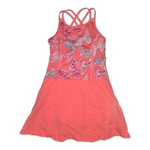 Gymboree Coral Butterfly Tank Dress with Crisscross Straps